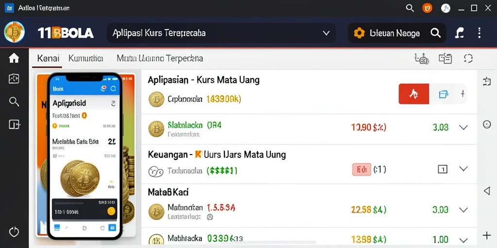Tampilan antarmuka aplikasi Kurs Mata Uang 11BOLA yang ramah pengguna.