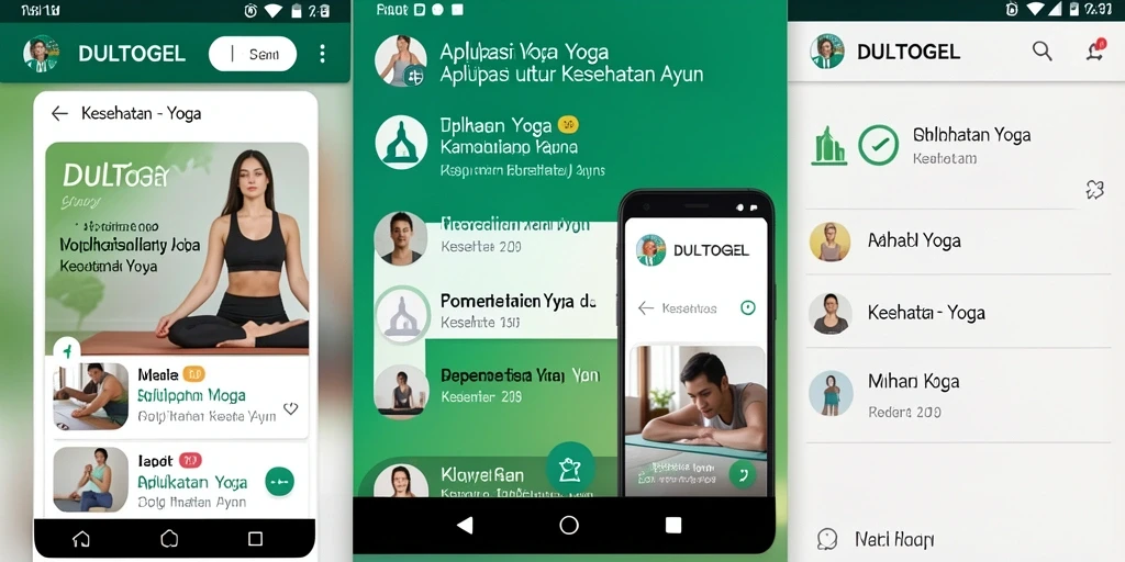 Antarmuka aplikasi DULTOGEL yang memudahkan akses kelas Yoga.
