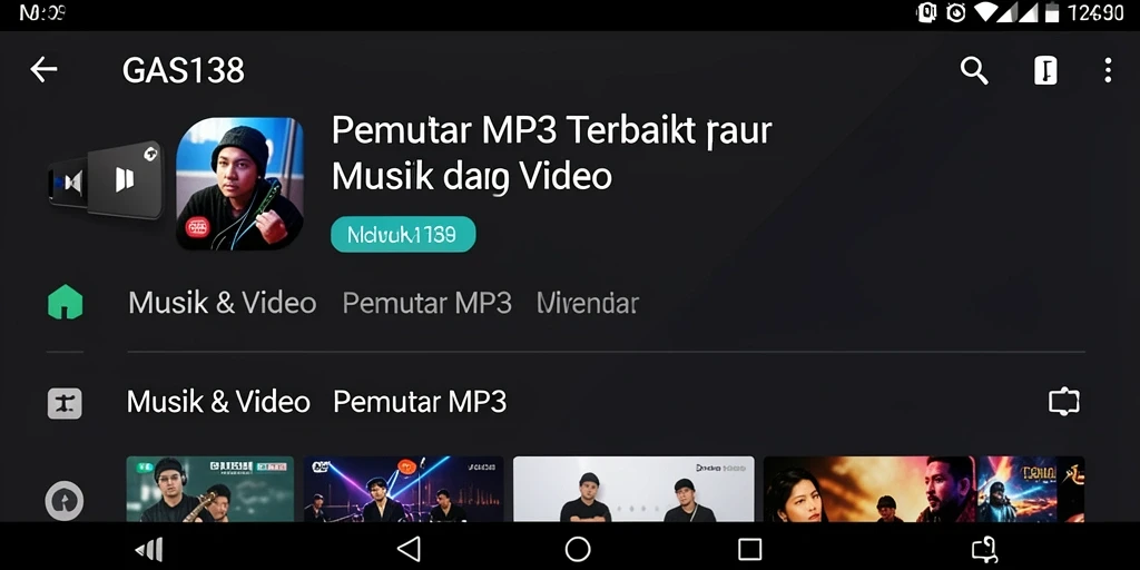 Tampilan antarmuka Pemutar MP3 GAS138 yang intuitif dan menarik.