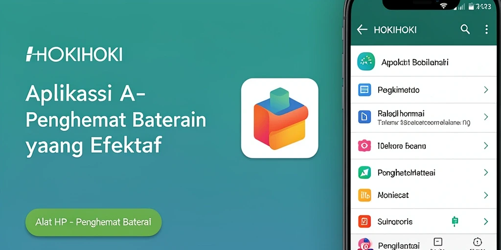 Tampilan antarmuka aplikasi HOKIHOKI untuk penghematan baterai.