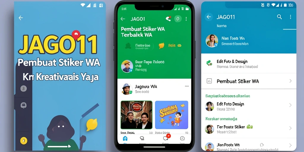 Antarmuka JAGO11 untuk membuat stiker WA yang kreatif dan mudah digunakan.