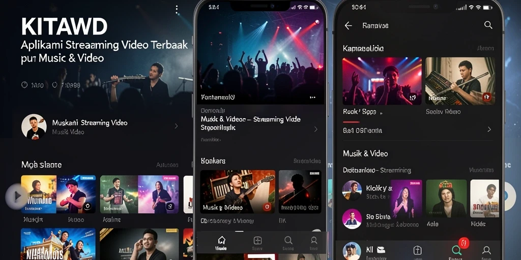 Tampilan antarmuka utama aplikasi KITAWD untuk Streaming Video.