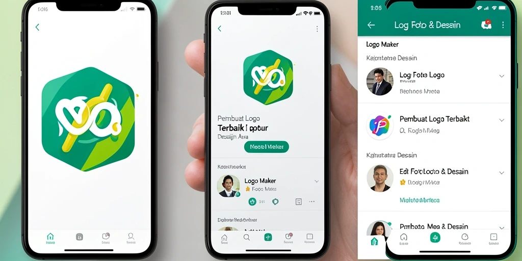 Antarmuka N06 yang intuitif untuk membuat logo.