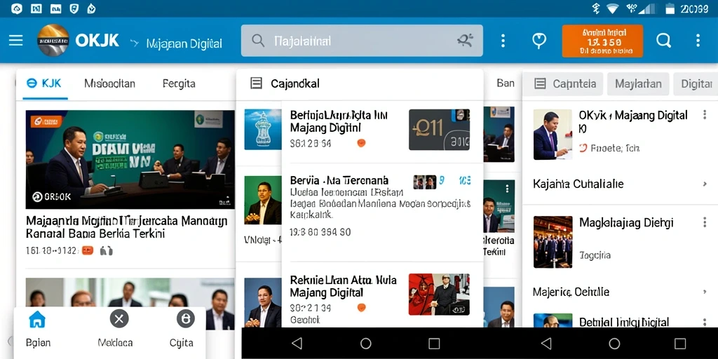 Tampilan antarmuka aplikasi Majalah Digital OKJK yang informatif.