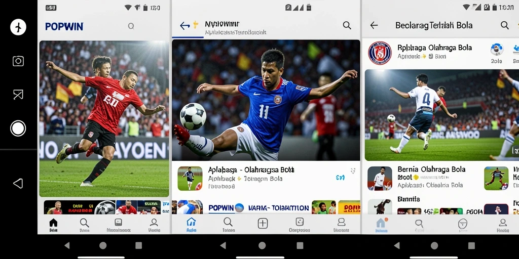 Tampilan antarmuka utama POPWIN yang menarik untuk berita olahraga bola.