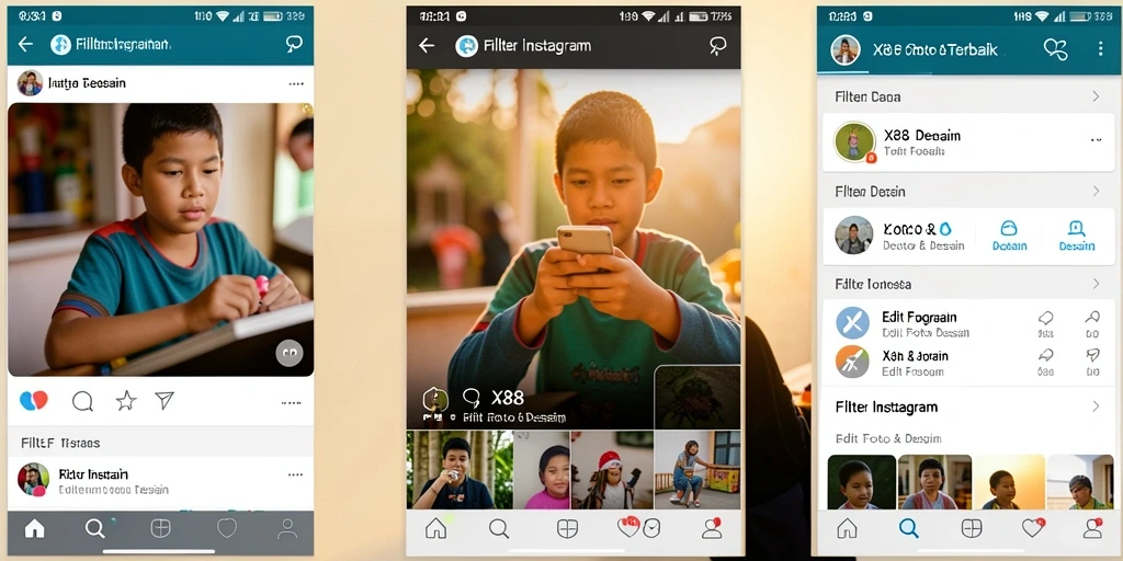 Antarmuka aplikasi X88 yang menarik dengan berbagai pilihan filter.